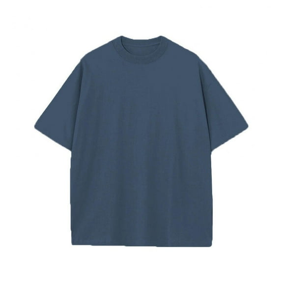 lmcalzta Plus Size Mens Cotton T Shirts Crew Neck Summer Tshirts Tops Casual Solid Basic Tees S-5XL