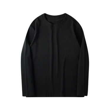 lmcalzta Plus Size Mens Shirts Long Sleeve Crewneck Lightweight Loose Cotton Shirt Tops Fall Casual Basic Shirts
