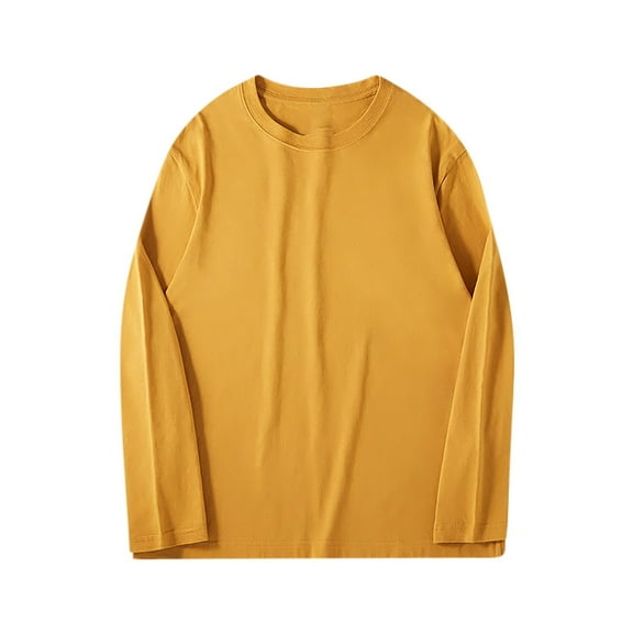 lmcalzta Plus Size Mens Shirts Long Sleeve Crewneck Lightweight Loose Cotton Shirt Tops Fall Casual Basic Shirts