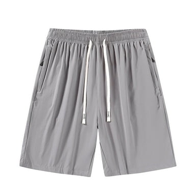 lmcalzta Plus Size Mens Shorts Drawstring Elastic Waist Lightweight Running Shorts with Pockets Summer Beach Gym Shorts