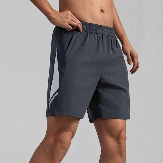 lmcalzta Plus Size Running Shorts for Men Elastic Waisted Gym Shorts with Pockets Quick Drying Stretch Workout Shorts