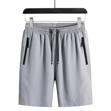 lmcalzta Plus Size Shorts Men Drawstring Stretch Waist Relaxed Fitted Shorts with Zipper Pockets Outdoor Beach Athletic Shorts