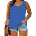 thumbnail image 1 of lmcalzta Plus Size Women Tank Tops Sleeveless Crew Neck T Shirts Workout Gym Athletic Summer Basic Tees, 1 of 7