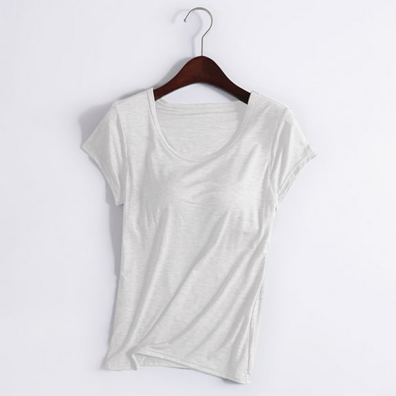 lmcalzta Plus Size Womens Pajama T Shirts Modal with Padded Relaxed Comfort-Fitting Lounge-Worthy Tops(M-4XL)