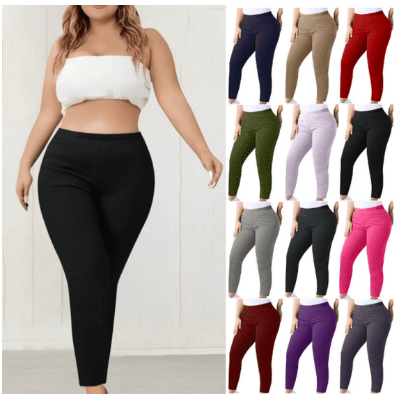 lmcalzta Plus Size Yoga Pants for Women High Elastic High Waisted Stretch Workout Gym Running Trousers(M-4XL)