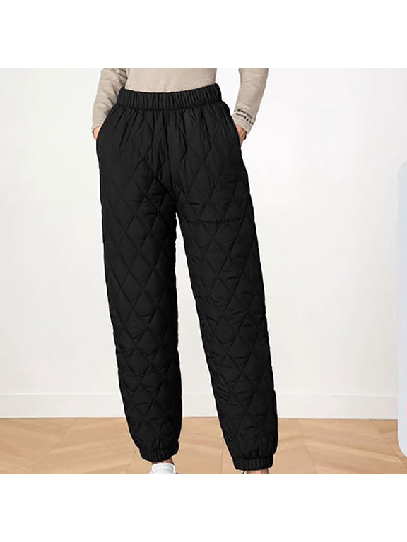 Snow Pants for Women Winter Windproof down Pants Warm Outdoor Ski Pants Padded Loose Ultralight Warm Trousers
