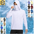 thumbnail image 1 of lmcalzta Sun Protection Shirts for Men with Hood Long Sleeve Lightweight Tees with Masks Fishing Hoodie, 1 of 6