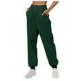 thumbnail image 1 of lmcalzta Sweatpants Women High Waisted Fleece Solid Color Joggers with Pockets Fall Winter Loose Workout Running Gym Pants, 1 of 5