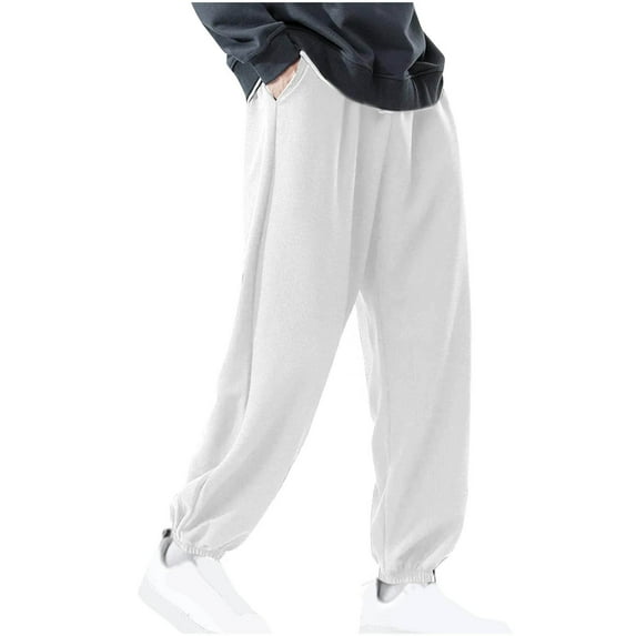 lmcalzta Sweatpants for Men Elastic Waisted Active Athletic Workout Jogger with Pockets Casual Loose Running Pants