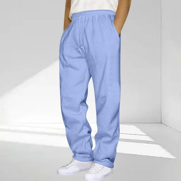 lmcalzta Sweatpants for Men Fleece Lined Drawstring Elastic Waisted Workout Gym Running Pants with Pockets