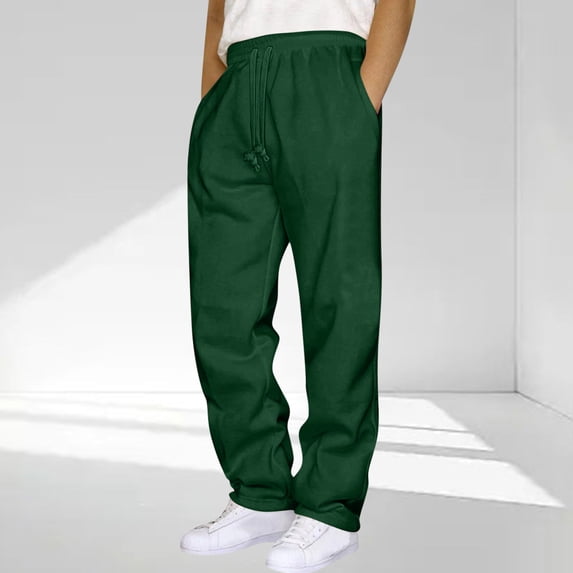 lmcalzta Sweatpants for Men Fleece Lined Drawstring Elastic Waisted Workout Gym Running Pants with Pockets
