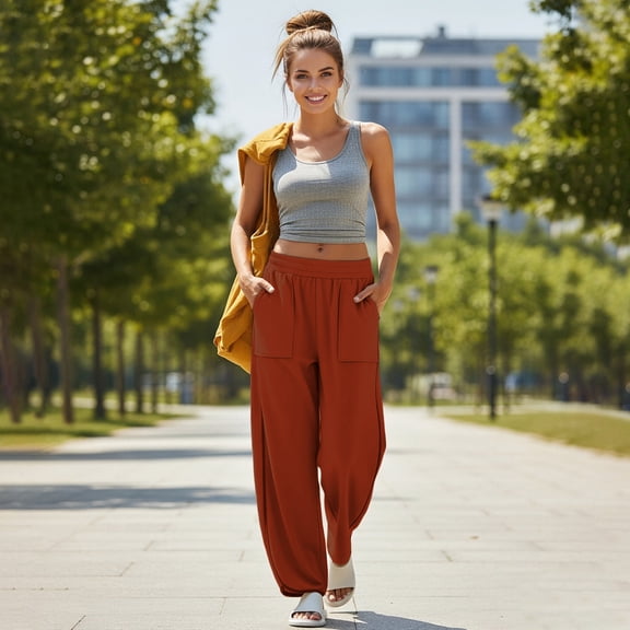 lmcalzta Sweatpants for Women High Waisted Comfy Stretch Casual Joggers with Pockets for Workout Running Athletic