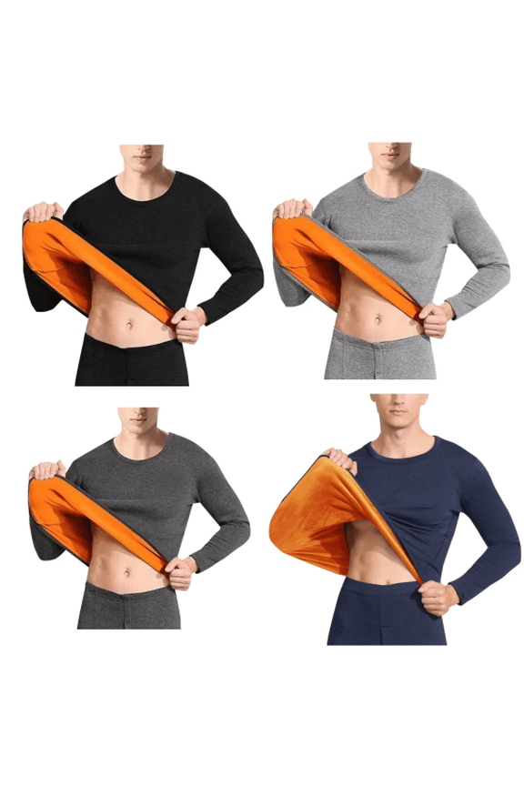 Thermal Shirts for Men Long Johns Shirts with Fleece Lined Long Sleeve Thermal Tops for Men Winter