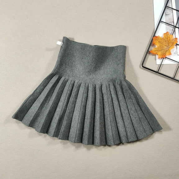 lmcalzta Toddler Baby Girls Skorts Skirts Elastic High Plain Pleated Skirts for Girls Running Sports Dance School 2-8 Years