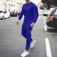 thumbnail image 1 of lmcalzta Two Piece Sets for Men Fleece Lined Crewneck Sweatshirts Sweatpants Outdoor, 1 of 6