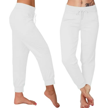 lmcalzta Women Sweatpants Stretch Drawstring Slimming Solid Color Elastic Waisted Running Pants with Pockets