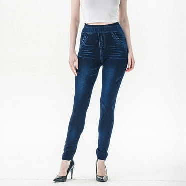 lmcalzta Women's Jeans High Waist Skinny Straight Leg Stretch Pants with Pockets Denim Pants