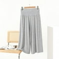 thumbnail image 1 of lmcalzta Womens Capri Pants Wide Leg Loose Fitting Elastic Waist Lightweight Stretchy Soft Lounge Pants, 1 of 6