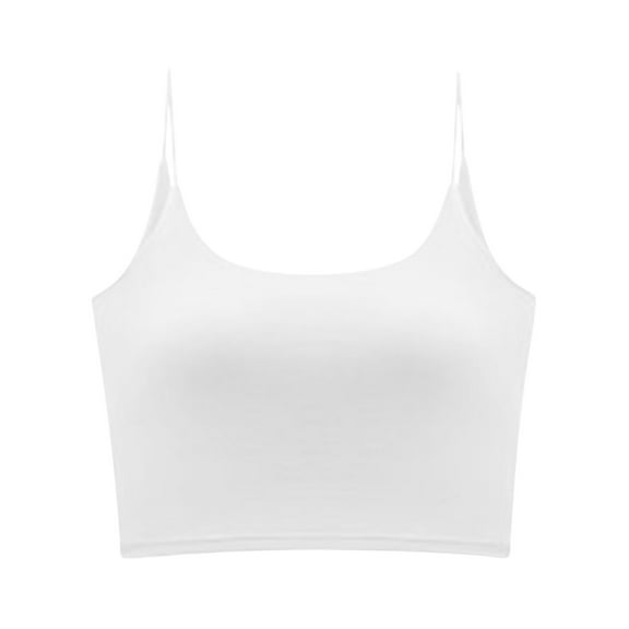 lmcalzta Womens Cotton Crop Camisole Tops Summer Spaghetti Strap Tank Tops Comfy Workout Basic Tshirts