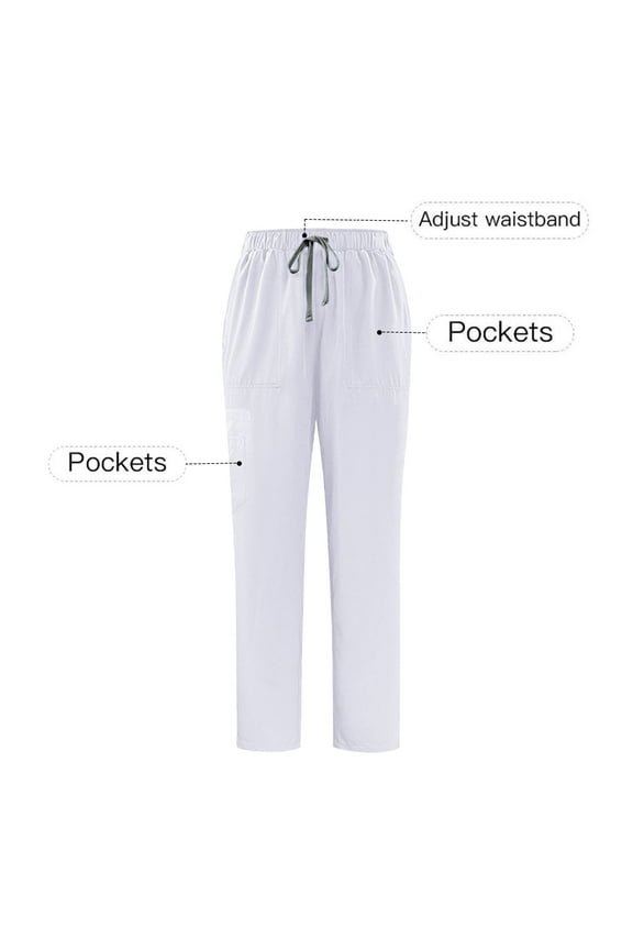 Womens Mens Scrubs Pants Medical Uniform with Multi Pockets Drawstring Work Pants