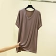 thumbnail image 1 of lmcalzta Womens Oversized T Shirts Summer Sleep Tops V Neck Loose Fitting Lightweight Soft Comfy Tees Pajama Modal Tshirts, 1 of 5
