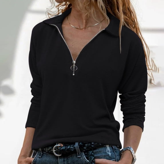 lmcalzta Womens Pullover Long Sleeve Golf Shirts 1/4 Zip UPF 50+ Sun Shirts UV Protection Workout Tops