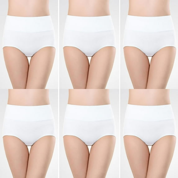 lmcalzta Womens Seamless Underwear No Show Stretch Bikini Panties Silky Invisibles High Waisted Briefs 6 Pack(M-4XL)