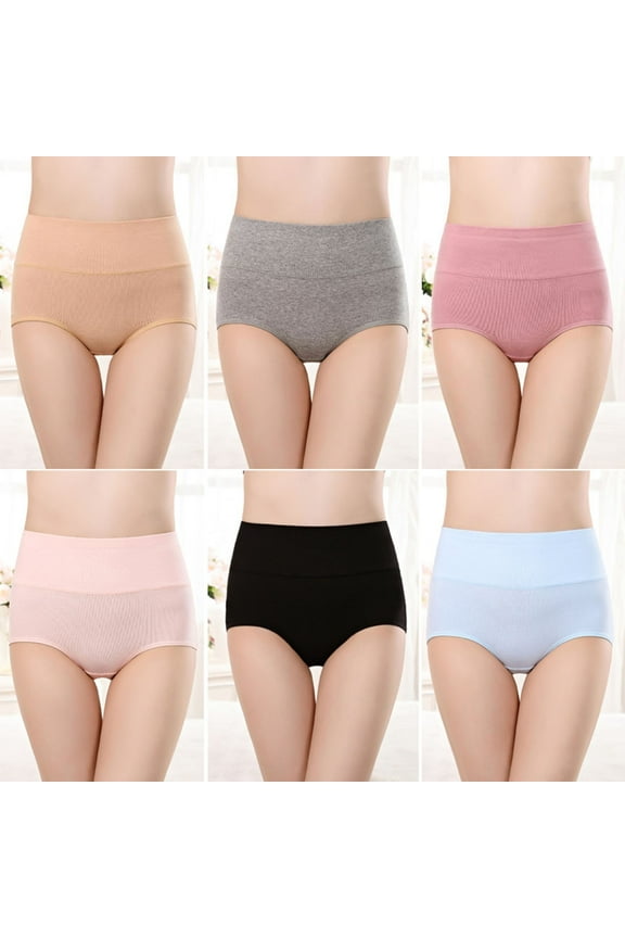 Womens Seamless Underwear No Show Stretch Bikini Panties Silky Invisibles High Waisted Briefs 6 Pack(M-4XL)