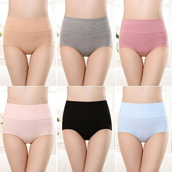 lmcalzta Womens Seamless Underwear No Show Stretch Bikini Panties Silky Invisibles High Waisted Briefs 6 Pack(M-4XL)