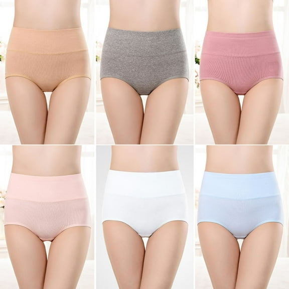 lmcalzta Womens Seamless Underwear No Show Stretch Bikini Panties Silky Invisibles High Waisted Briefs 6 Pack(M-4XL)