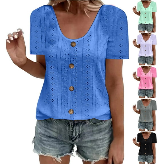 lmcalzta Womens Summer Linen Tops Short Sleeve V Neck T Shirts Loose Lightweight Vintage Tees Solid Color