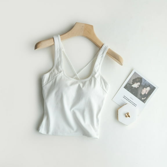 lmcalzta Womens Tank Tops Built in Bra Summer Workout Gym Athletic Running Racerback Tank Tops