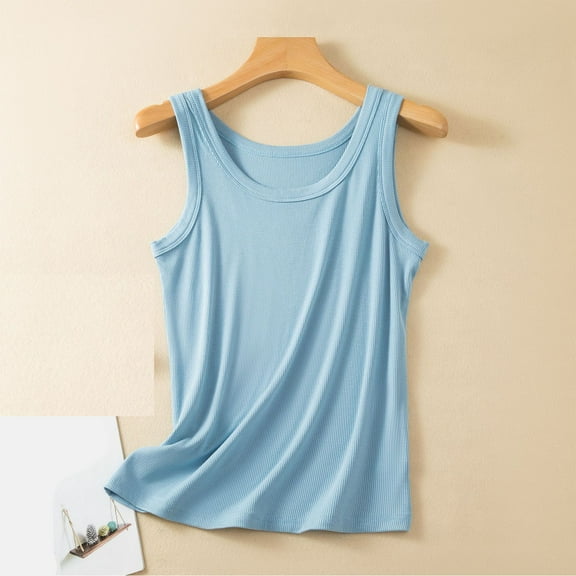 lmcalzta Womens Tank Tops Loose Fitted Crew Neck Basic Sleep Undershirts Summer Home Pajama Tank Tops