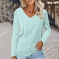 thumbnail image 1 of lmcalzta Womens Tops Long Sleeve V Neck Plus Size Loose Casual T Shirts Fall Fashion 2024 Soft Blouses, 1 of 5