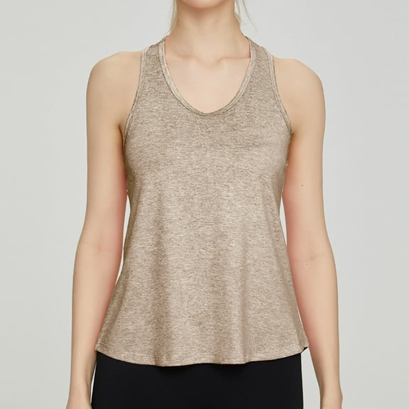 lmcalzta Womens Workout Tank Tops Crewneck Gym Athletic Quick Dry Tank Tops Summer Comfy Soft Basic Sports T Shirt