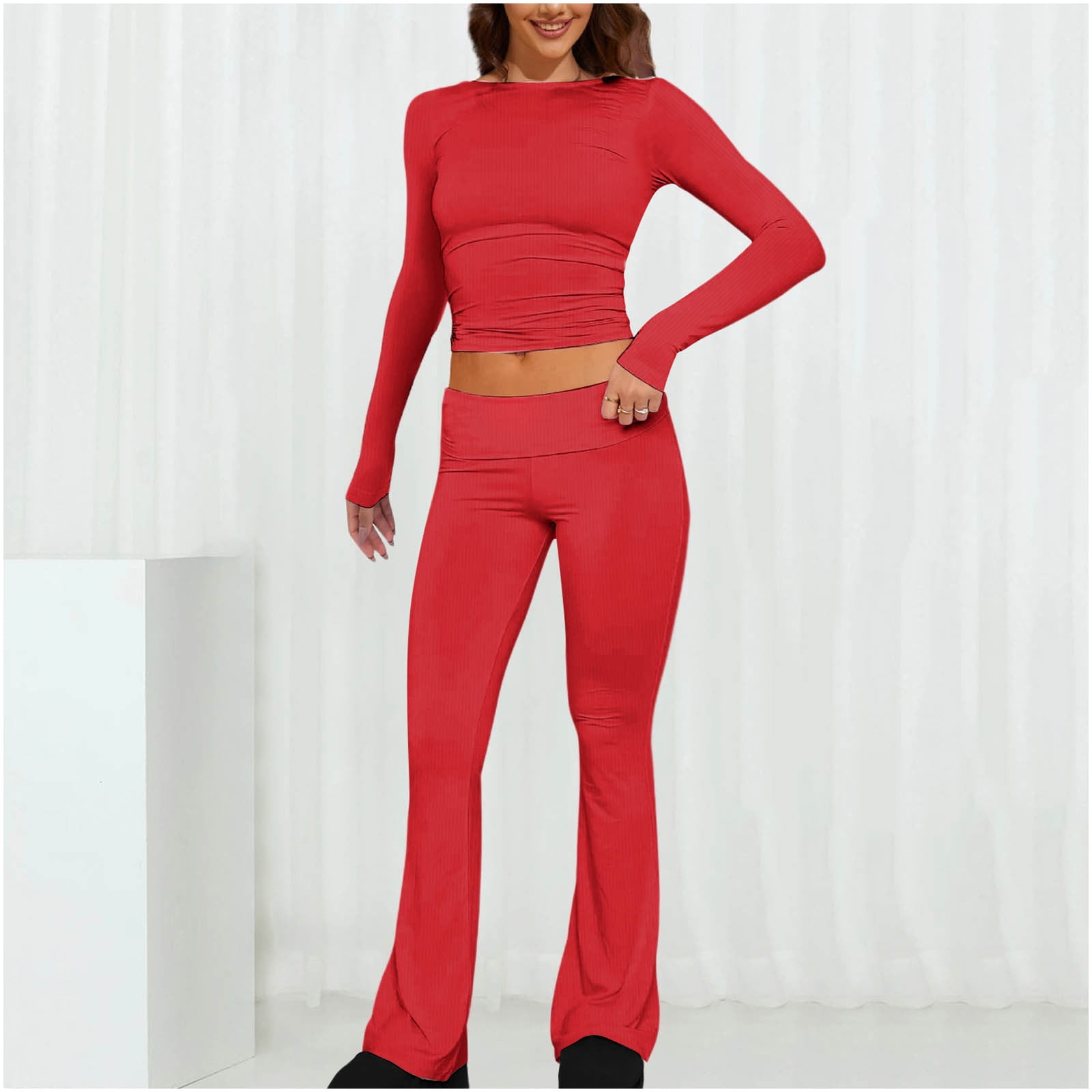 Round Neck Tank and High Waist Leggings Active Set
