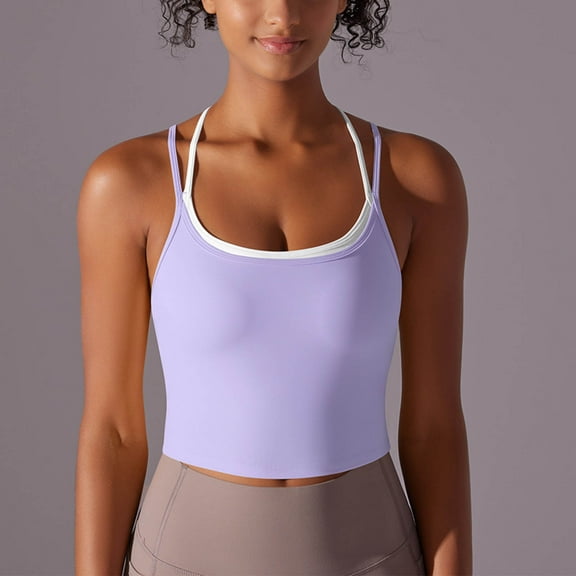 lmcalzta Workout Tank Tops Camisole Gym Yoga Athleri Cami Shirts for Women Slim Fitting Quick Dry Spaghetti Strap Tank Tops