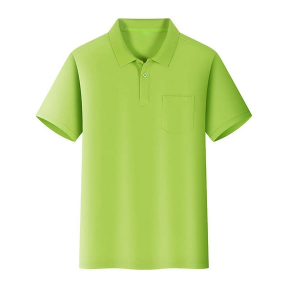 lnmuld 1PC Boys Solid Color Polo Shirt Casual Short Sleeve Shirt with Pocket Comfortable Soft Fabric Button Down Top for Kids Size:9-10 Years