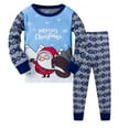 thumbnail image 1 of lnmuld 2 Piece Boys Pajamas Christmas Toddler Boys Pajamas Santa Clause Cotton Kids Pj's Long Sleeve Sleepwear Clothes Set Xmas Outfits Kids Pajamas Size:6-7 Years, 1 of 6