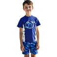 thumbnail image 1 of lnmuld 2-Piece Boys' Print Swimwear Set - Summer Rash Guard & Trunks for Beach Pool Surf Color:Blue,Size:7-8 Years, 1 of 8