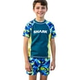 thumbnail image 1 of lnmuld 2-Piece Boys' Sun Protection Swim Set - UPF 50+ Rash Guard & Quick-Dry Trunks Color:Blue,Size:8-9 Years, 1 of 7