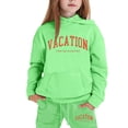 thumbnail image 1 of lnmuld 2 Piece Fall Outfits Girls Outfits Set Winter Hoodie Joggers Comfy Casual Stylish Print Toddler Teen Clothing Size:10-11 Years, 1 of 3