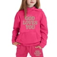 thumbnail image 1 of lnmuld 2 Piece School Outfits for Girls,Girls Hoodie and Joggers Set Stylish Winter Outfit Comfy Casual Kids Clothes for Toddler to Teen with Print Size:4-5 Years, 1 of 3