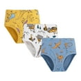 thumbnail image 1 of lnmuld 3PCS Boys Cotton Boxer Briefs Dinosaur Cartoon Briefs Underwear Soft Comfort Kids Multipack Design Size:140, 1 of 5