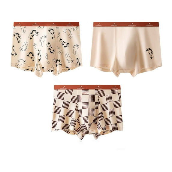 lnmuld 3PCS Boys Cotton Boxer Briefs Underwear Soft Comfortable Briefs Trunks Multipack for Kids Play Daily Wear Size:8-9 Years