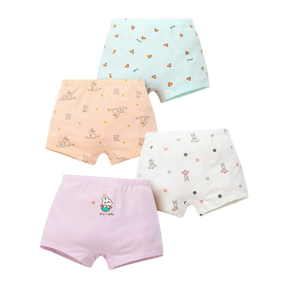 lnmuld 4PCS Boys Cotton Boxer Briefs Underwear Set Soft Cartoon Briefs Comfortable Kids Toddler Trunks Size:6-7 Years