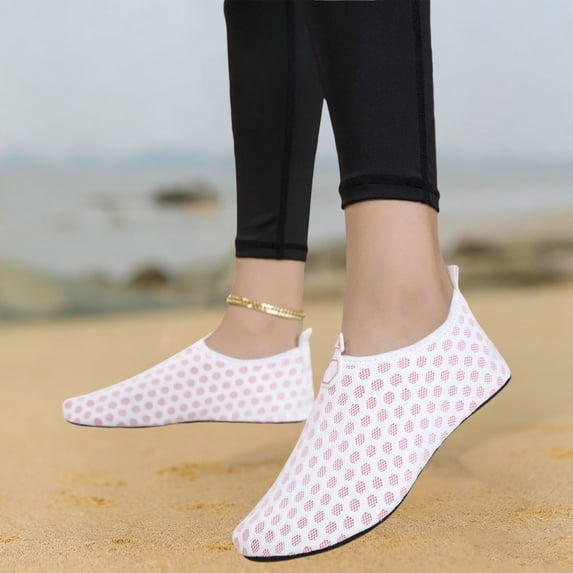 lnmuld Adult Solid Water Shoes Men Women Mesh Aqua Socks Non Slip Slip on Beach Swim Surf Shoes Size:10