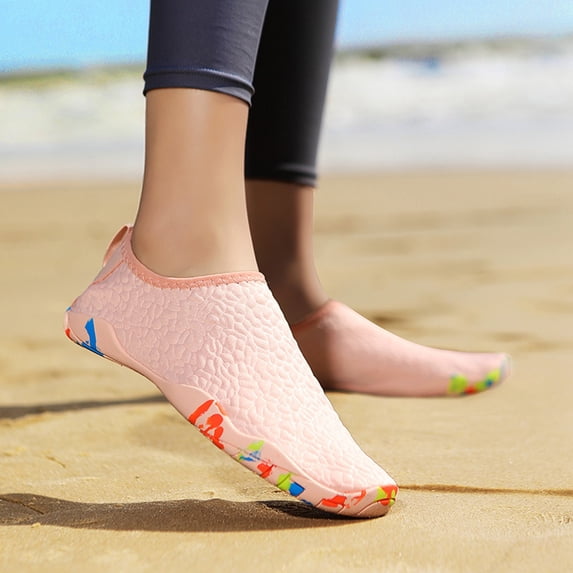 lnmuld Adult Water Shoes Men Women Scale Mesh Slip on Color Anti Slip Sole Beach Aqua Socks Size:37
