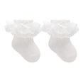 thumbnail image 1 of lnmuld Baby Socks Soft Double Layer Lace Trim Baby Socks Comfortable Everyday Wear for and Toddlers Size:0-12 Months, 1 of 5
