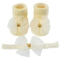 thumbnail image 1 of lnmuld Baby Socks Soft Sole Baby Socks with Matching Hair Bow Set Non- Floor Footwear for Toddlers and Kids Size:6 Months, 1 of 6